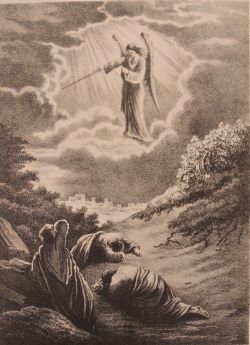 David ziet de vernietigende engel (1 Kronieken 21)