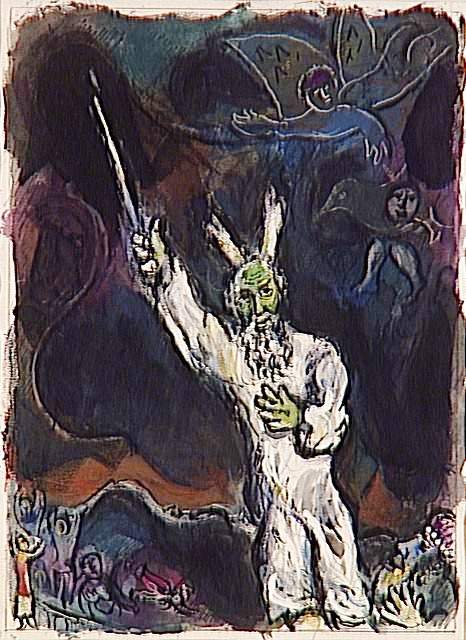 Chagall Mozes kondigt 10e plaag aan